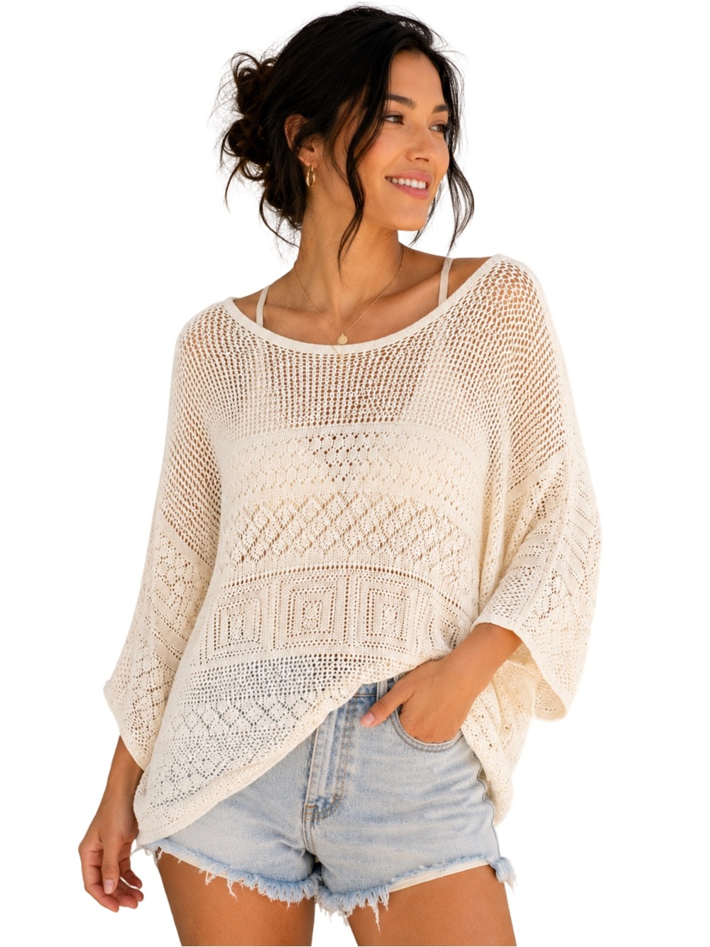 Molly Bracken Open Knit Sweater | One Size (TU)